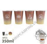  Set 4 ly Inox CampLeader 304 cao cấp kèm túi đựng 