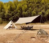  Bộ tăng /tarp bạt che tấm nền phủ đen kèm trụ sắt 3x4m/3x5m dành cho cắm trại dã ngoại 