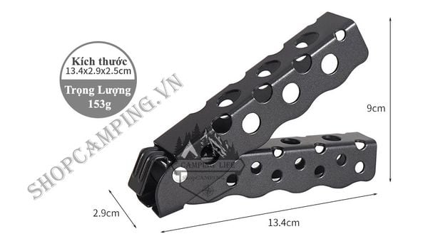  Kẹp giữ nồi chống trượt chống nóng bằng nhôm dã ngoại ,cắm trại,leo núi 