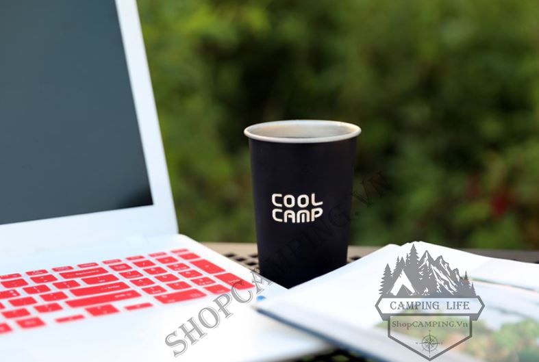  Bộ 4 ly Coolcamp 350ml inox 304, set ly inox xếp gọn kèm túi đựng 