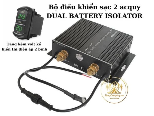  Bộ điều khiển sạc 2 ác quy xe hơi thông minh,12V/24V 150 AMP DUAL BATTERY ISOLATOR W/DUAL BATTERY KIT 
