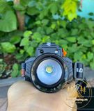  Đèn pin đội đầu T50 ngoài trời chống nước có zoom, đèn đội đầu siêu sáng hợp kim nhôm 