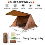  Lều cắm trại Geer Top cho 1-2 người, lều không xương cho dã ngoại leo núi 