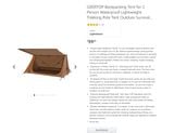  Lều cắm trại Geer Top cho 1-2 người, lều không xương cho dã ngoại leo núi 