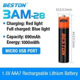  Pin tiểu sạc AA/AAA Beston 1.5V 3500mWh/800mWh cao cấp sạc nhanh trực tiếp bằng cổng micro USB 
