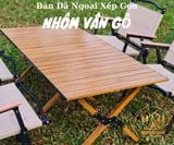  Bàn nhôm vân gỗ gấp gọn 1m2, Bàn xếp gọn cắm trại dã ngoại 