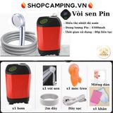  Vòi sen dã ngoại pin xạc dung lượng 4500 mAh, vòi sen tắm có đồng hồ nhiệt độ dùng cho cắm trại dã ngoại 