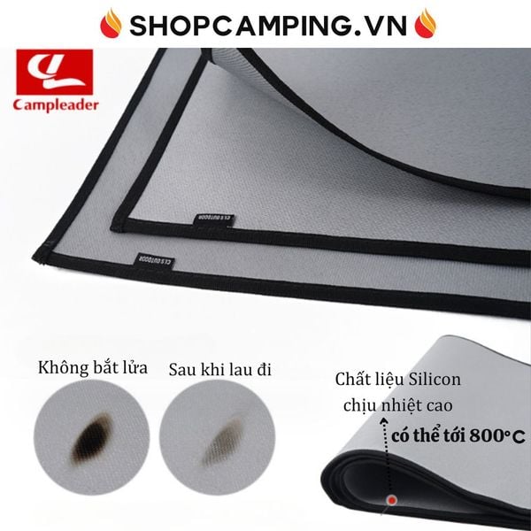  Thảm chống cháy cỏ sợi thủy tinh phủ silicon CLS, tấm thảm chịu nhiệt cao nấu nướng, cắm trại 