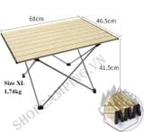  Bàn Nhôm Vân Gỗ Dã Ngoại Thông Minh, Bàn Xếp Đi Động Gấp Gọn Du Lịch, Cắm Trại Có Kèm Túi Đựng (đủ size) 