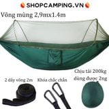  Võng mùng gấp gọn size 2.9x1,4m chống côn trùng, võng dã ngoại chống muỗi 2 người, cắm trại, phượt 
