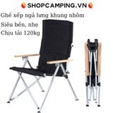  Ghế xếp thư giãn có ngả lưng khung nhôm, ghế gấp gọn size lớn dã ngoại cắm trại 