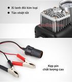  Bơm lốp xe ô tô 2 xi lanh công suất lớn, tích hợp đèn pin, đồng hồ điện tử 