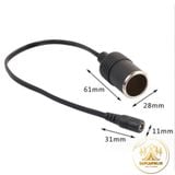  Dây đầu tẩu cái cắm nguồn oto chuyển sang jack DC đực - cái 