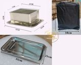  Bếp nướng than gấp gọn, bếp nướng mini inox có khay đựng tiện lợi 