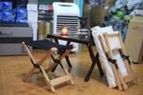  Ghế xếp tam giác khung gỗ xồi gấp gọn dành cho cắm trại dã ngoại 