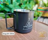  Cốc uống nước gấp gọn inox 430, ly inox có quai dã ngoại, trong nhà, picnic, cắm trại 