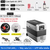  Tủ lạnh LG T60 60 Lít Alpicool 2 ngăn riêng biệt, tủ lạnh xe hơi, tủ lạnh trong nhà tiện lợi [CHÍNH HÃNG] 
