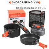  Bộ nồi dã ngoại HK 310 dành 2-3 người, bộ nồi cắm trại xếp gọn 9 món phượt, du lịch, cắm trại 