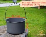  Nồi treo nhôm 4,2L dành cho 6-8 người, nồi treo cắm trại 