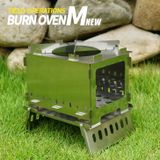  Bếp củi lắp ghép mini, bếp đốt củi cắm trại dã ngoại inox 430 