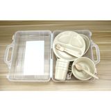  Bộ chén đĩa E-cook 24 món xếp gọn, bộ dụng cụ ăn uống có hộp đựng dã ngoại, cắm trại 