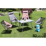  Ghế gấp gọn hợp kim nhôm có tựa đầu  hoa văn thổ cẩm, cắm trại, dã ngoại, câu cá 