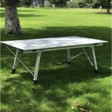  Bàn nhôm xếp gọn chân rút màu Bạc điều chỉnh độ cao phù hợp với địa hình, bàn dã ngoại cao cấp 