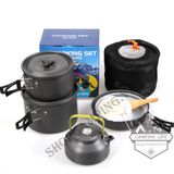 Bộ nồi xếp gọn 15 món siêu nhẹ đi phượt, dã ngoại cắm trại DS 508 