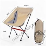  Ghế xếp cắm trại, ghế gấp gọn full nhôm dã ngoại chịu tải 120kg 