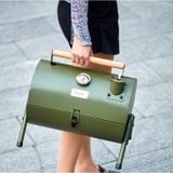  Lò nướng BBQ hun khói Maison Huis có đồng hồ đo nhiệt, bếp nướng than hoa dã ngoại cắm trại 