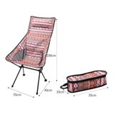  Ghế gấp gọn hợp kim nhôm có tựa đầu  hoa văn thổ cẩm, cắm trại, dã ngoại, câu cá 