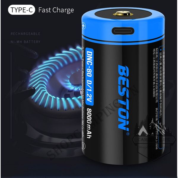 Pin D sạc cỡ đại Beston DNC-80 1.2v 8000mAh cổng sạc USB Type-C 