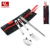  Bộ muỗng đũa nĩa inox cắm trại (có túi lưới) 