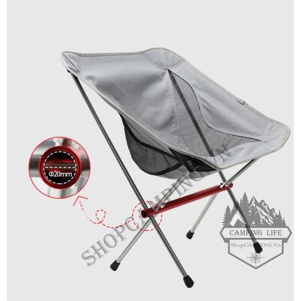  Ghế xếp cắm trại, ghế gấp gọn full nhôm dã ngoại chịu tải 120kg 
