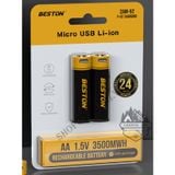  Pin tiểu sạc AA/AAA Beston 1.5V 3500mWh/800mWh cao cấp sạc nhanh trực tiếp bằng cổng micro USB 