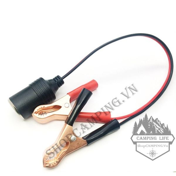  Tẩu kẹp ắc qui tẩu cái đầu cái lấy điện bình xe hơi ô tô, cáp chuyển kẹp acqui sang tẩu thuốc ô tô tiện dụng 