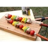  Bộ Xiên nướng cắm trại 5 xiên thịt chữ U inox cán gỗ BBQ cắm trại dã ngoại 