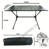  Bàn nhôm gấp gọn điều chỉnh 2 cấp độ cao Cloud Wild T-520,dành cho dã ngoại cắm trại 
