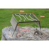  Kiềng bếp gấp gọn inox 304 dày nấu nướng, khung bếp chắn gió điều chỉnh độ cao dã ngoại cắm trại 