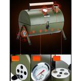  Lò nướng BBQ hun khói Maison Huis có đồng hồ đo nhiệt, bếp nướng than hoa dã ngoại cắm trại 