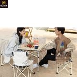  Bộ bàn ghế trắng xếp gấp gọn bỏ túi.Bàn xếp dã ngoại,cắm trại,du lịch ngoài trời 