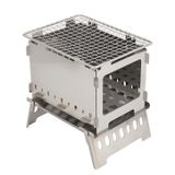  Bếp củi lắp ghép mini, bếp đốt củi cắm trại dã ngoại inox 430 