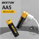  Pin tiểu sạc AA/AAA Beston 1.5V 3500mWh/800mWh cao cấp sạc nhanh trực tiếp bằng cổng micro USB 