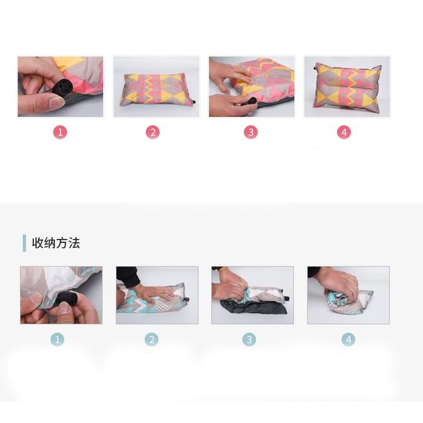  Gối hơi tự phồng hoa văn thổ cẩm nhiều màu 