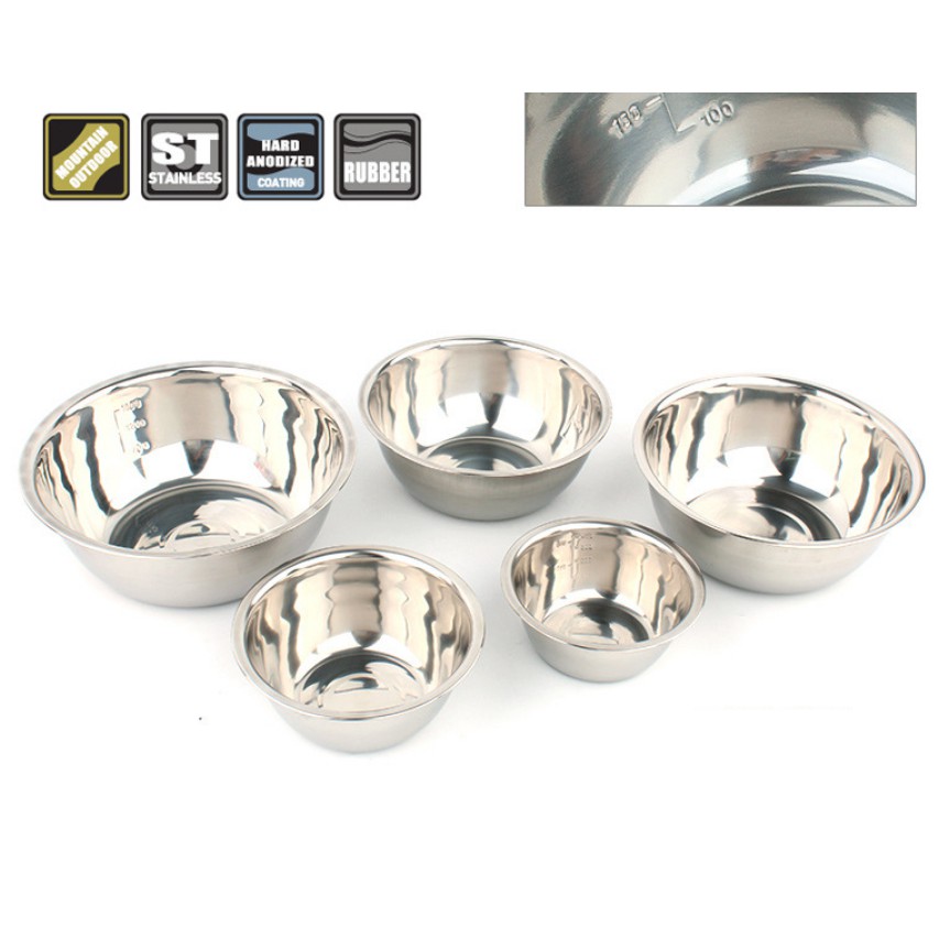 Juego de 5 Ensaladeras de Acero Inoxidable - Set de 5 Ensaladeras