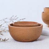  Chén gỗ sồi nguyên khối,Bát Ăn Bằng Gỗ Sồi Tự Nhiên Không Sơn Màu An Toàn Cho Bé 