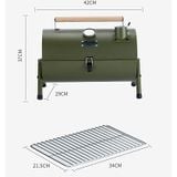  Lò nướng BBQ hun khói Maison Huis có đồng hồ đo nhiệt, bếp nướng than hoa dã ngoại cắm trại 