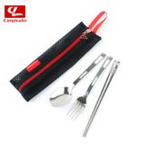  Bộ muỗng đũa nĩa inox cắm trại (có túi lưới) 