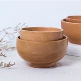  Chén gỗ sồi nguyên khối,Bát Ăn Bằng Gỗ Sồi Tự Nhiên Không Sơn Màu An Toàn Cho Bé 