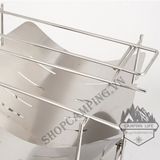  Bếp củi inox 304, bếp nướng xếp gọn có túi đựng dã ngoại, cắm trại 